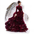 Burgundy Velvet Gown — Printed