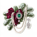 Emerald Ribbon Brooch — Printed
