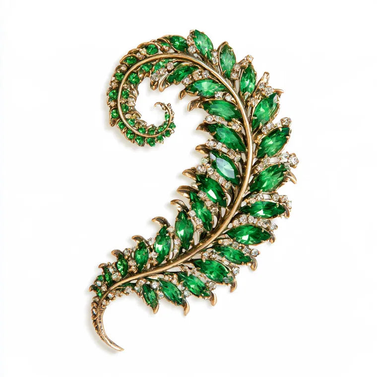 Emerald Spiral Brooch — Printed