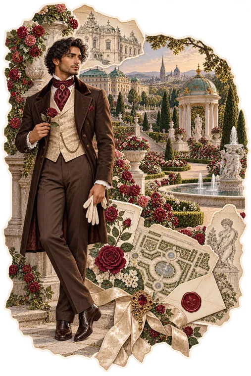 Gentleman in a Viennese Rose Garden — Printed