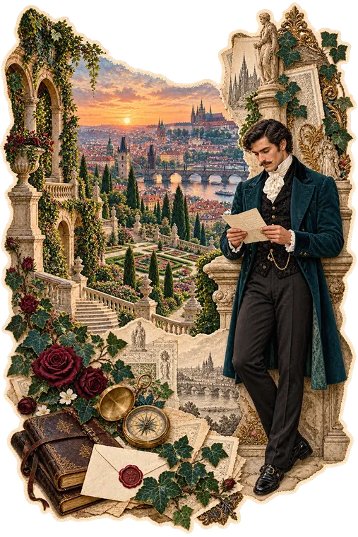 Gentleman in Prague Palace Gardens — Printed