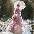Pink Parasol in Snow — Printed
