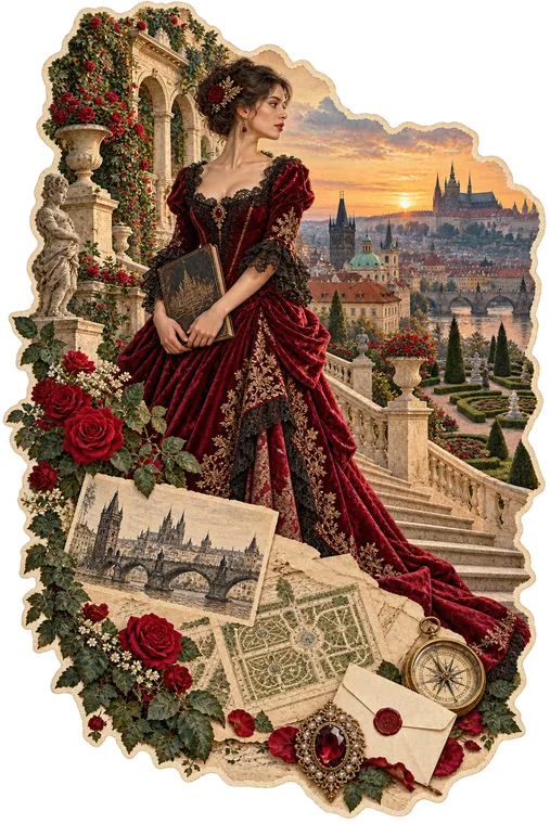 Ruby Gown in Prague