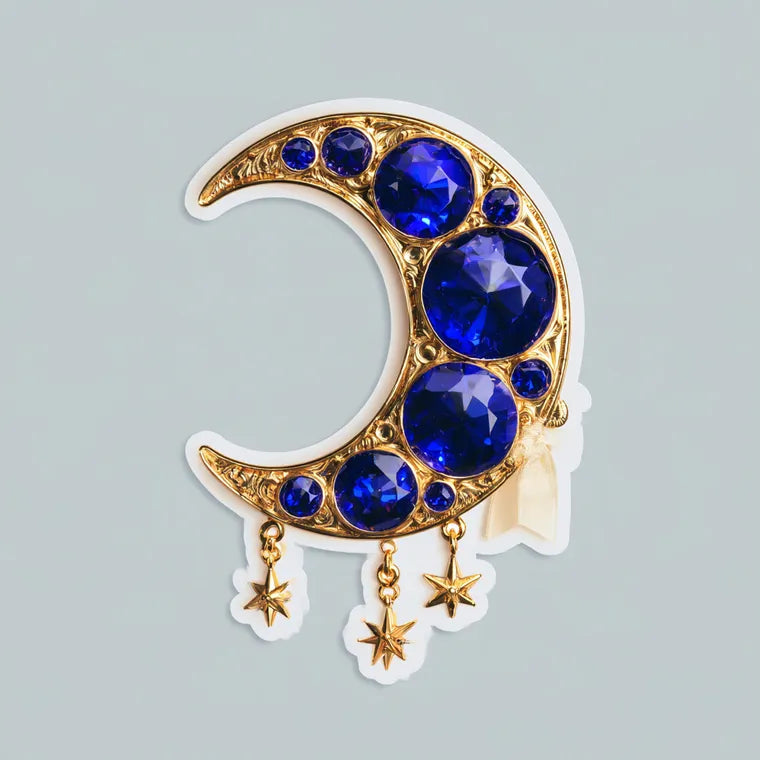 Sapphire Crescent Charm
