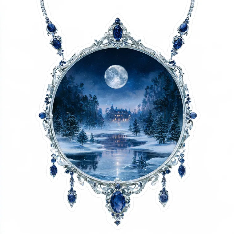 Winter Moon Medallion — Printed