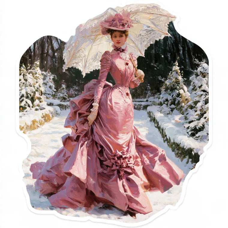 Winter Parasol Promenade — Printed